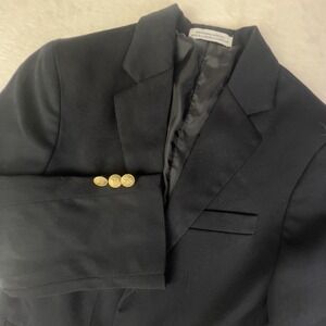 IZOD Blazer Boys 8 Navy Blue Gold Button Notch Lapel Formal Suit Jacket Wedding